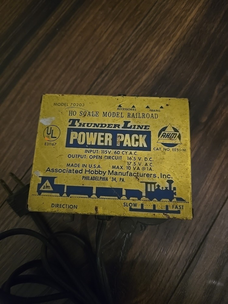 AHM Model 70203 Thunder Line Power Pack Transformer HO Scale Model Train Tested