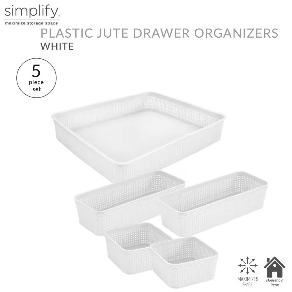 5-Pack Organizing Set in White