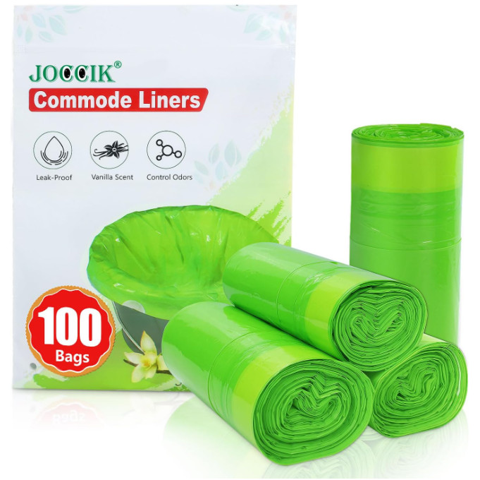 Commode Liners for Bedside Commode Vanilla Scented 100pcs Disposable Bags Univer