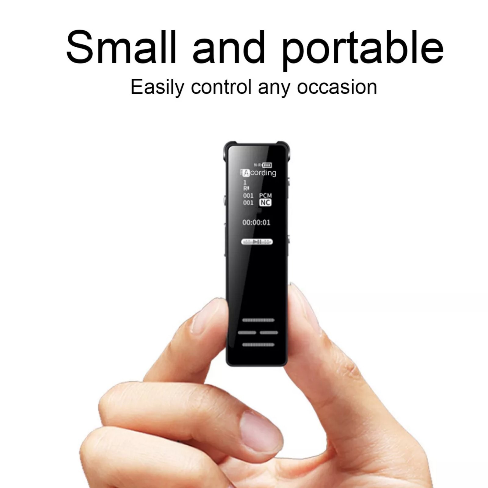 Mini Audio Recorder - HD Voice Activated Recorder with MP3 Playback 77x20mm