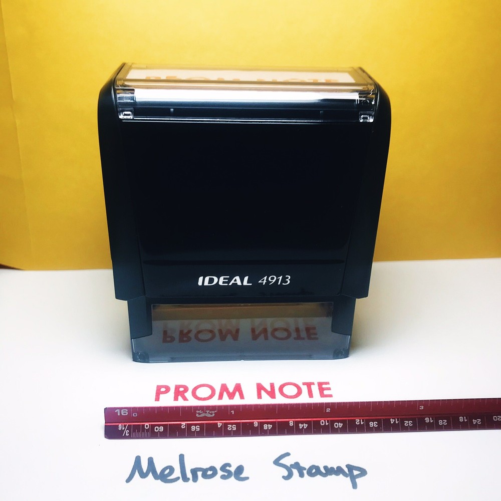 Prom Note Rubber Stamp Red Ink Self Inking Ideal 4913