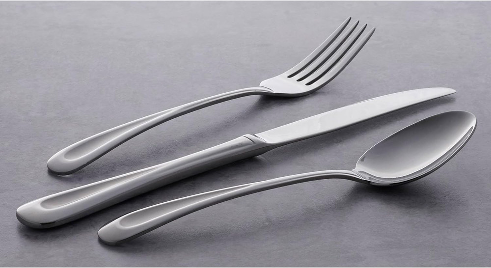 Oneida Silverware Set, Satin Sand Dune Everyday Dinner Forks Flatware Set, Servi