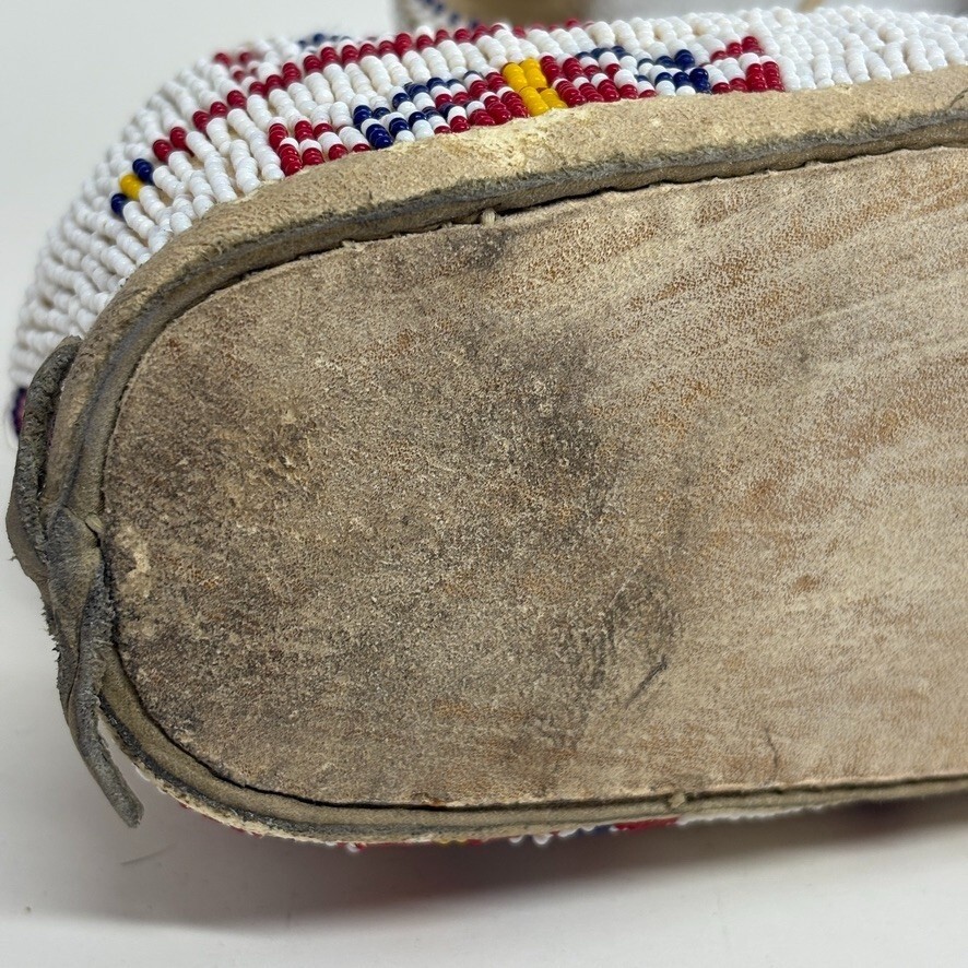 Antique Plains Indians Native American Moccasins Beaded Ceremonial Sioux