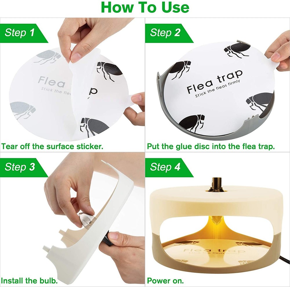 Disposable Flea Trap Sticker Sticky Dome Flea Trap Refill Flea Bed Bug Glue Disc