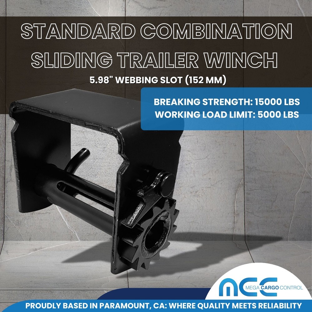 4 Pack Combination Sliding Winch Flatbed Trailer Winch for 2"- 4" Winch Strap