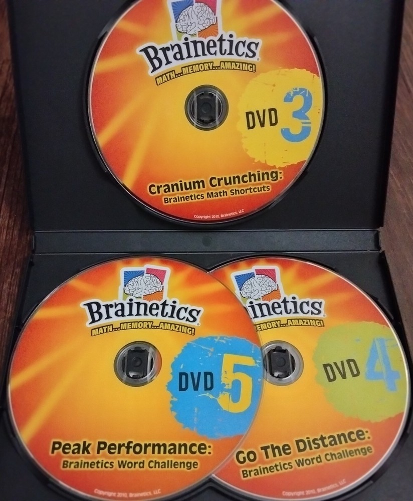 Brainetics DVD's 3-5 DVD 3 4 5 Math Memory Amazing System + Awesome Game Book