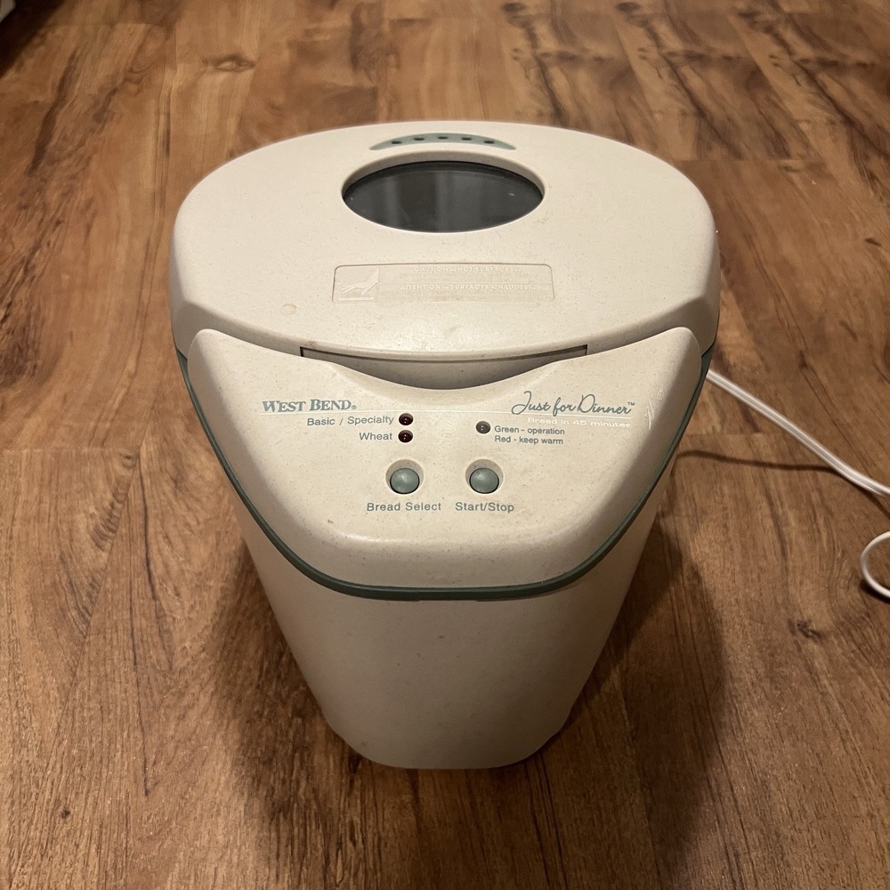 West Bend 41077 Just for Dinner Automatic Bread Maker - Tested And Working