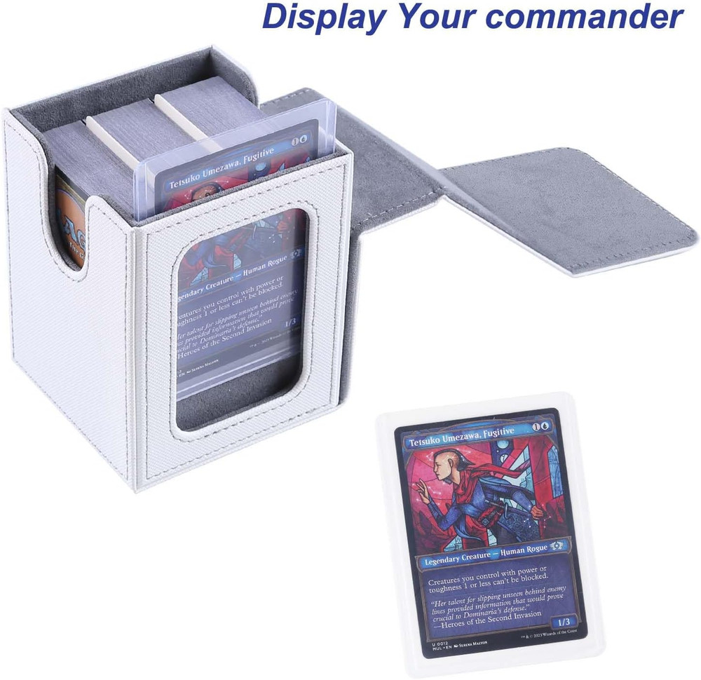 MTG Deck Box for Commander Display, Fits 100 Double Sleeved Cards, Magic Command