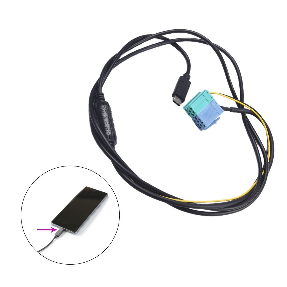 For BECKER Audio CD Player TYPEC Audio Input Cable AUX Audio+Charging Cable