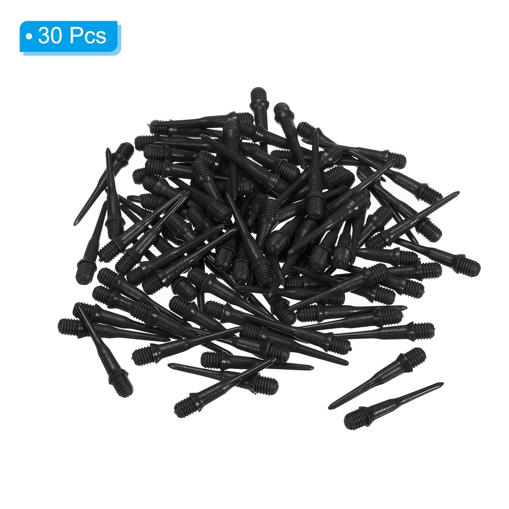 Plastic Dart Tips, 30 Pack 2BA Thread Soft Dart Tips Dart Accessories, Black
