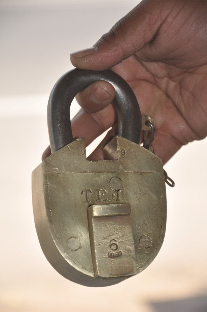 Vintage Solid Heavy 6 Lever TEJ Brand Handcrafted Solid Heavy Padlock
