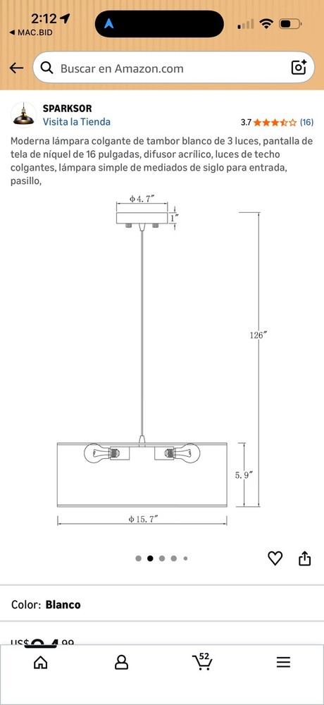 Round Overhead Light Fixture