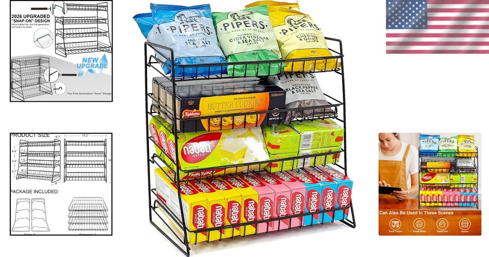 Upgraded 4-Tier Candy Display Rack Stand