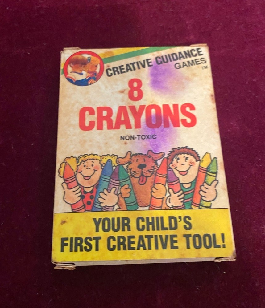 Vintage Creative Guidance Games 8 Count Crayons- Used
