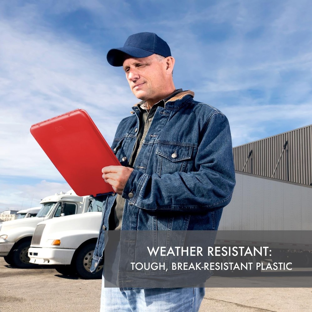 Dexas Slimcase Storage Clipboard, Red