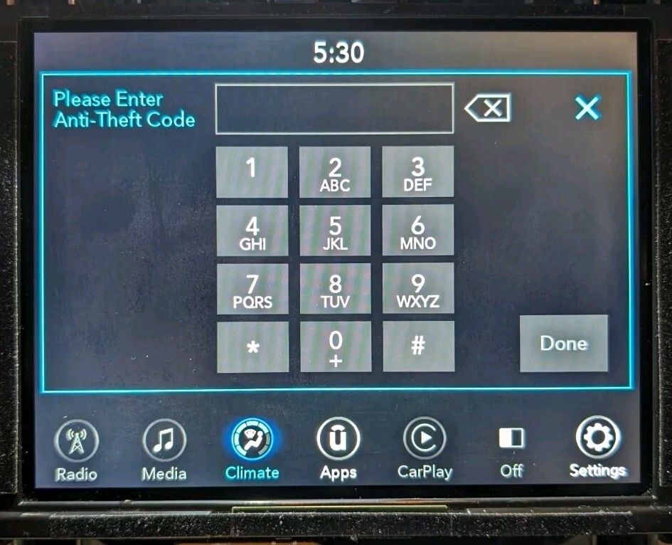 UAS/UAQ 4C Radio Unlock Code Anti-Theft Ram, Jeep, Dodge, Chrysler 8.4 Uconnect