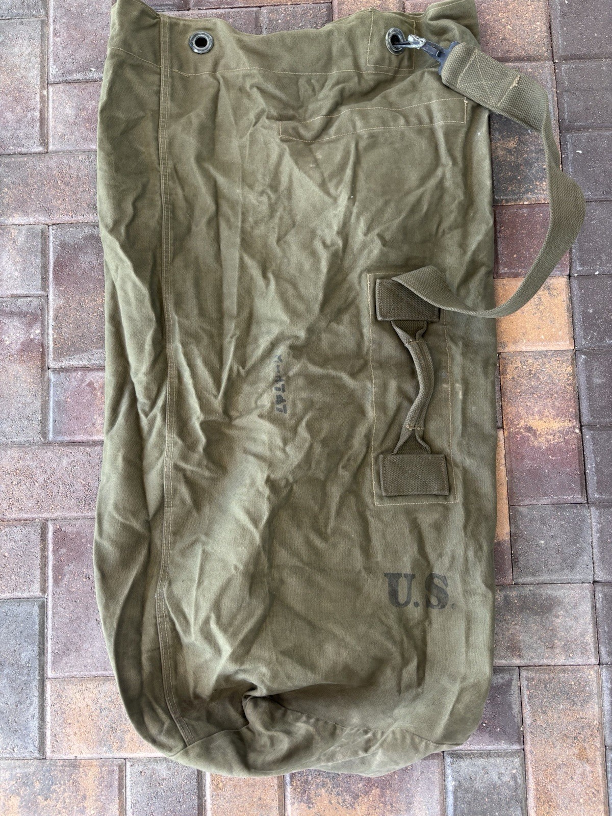 ORIGINAL WWII US ARMY  INFANTRY SOLDIER GI DUFFLE BAG- TWEEDIE, 1944