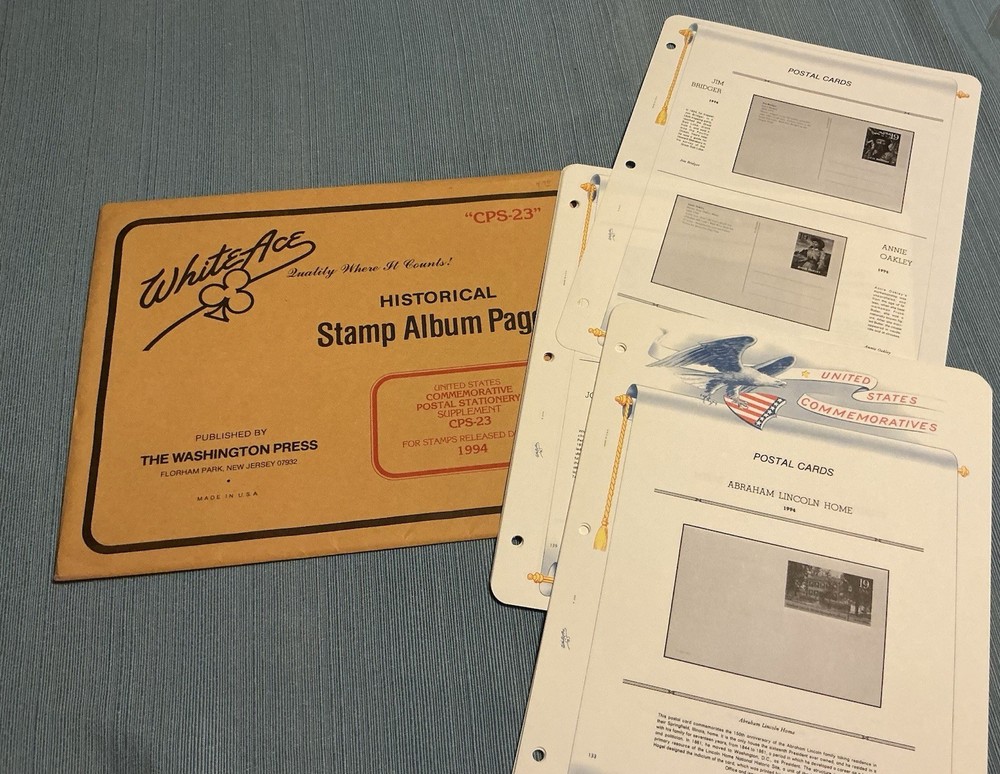 White Ace Stamp Album Supplement CPS-23 US Comm. Postal Stationary For Stamps 94