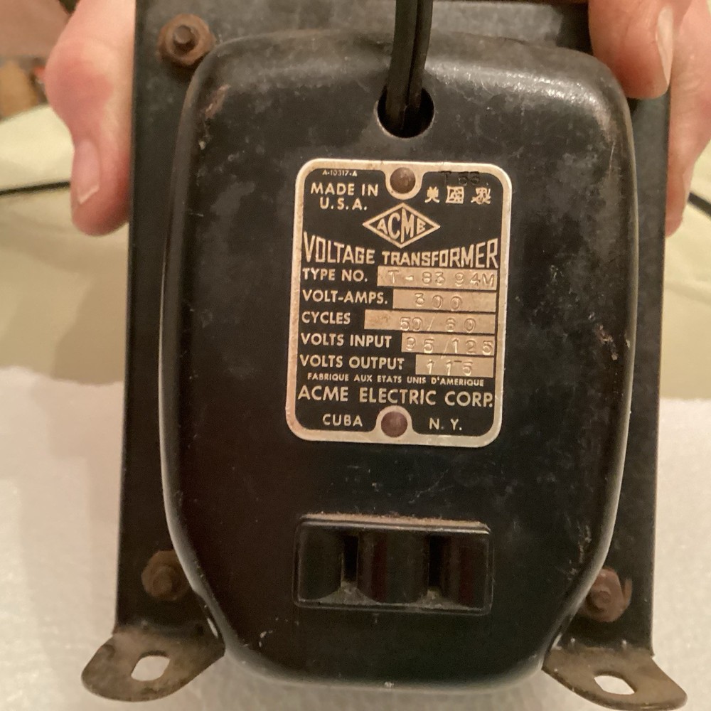 Antique Acme Voltage Transformer Meter Adjustable Bench Tested Working