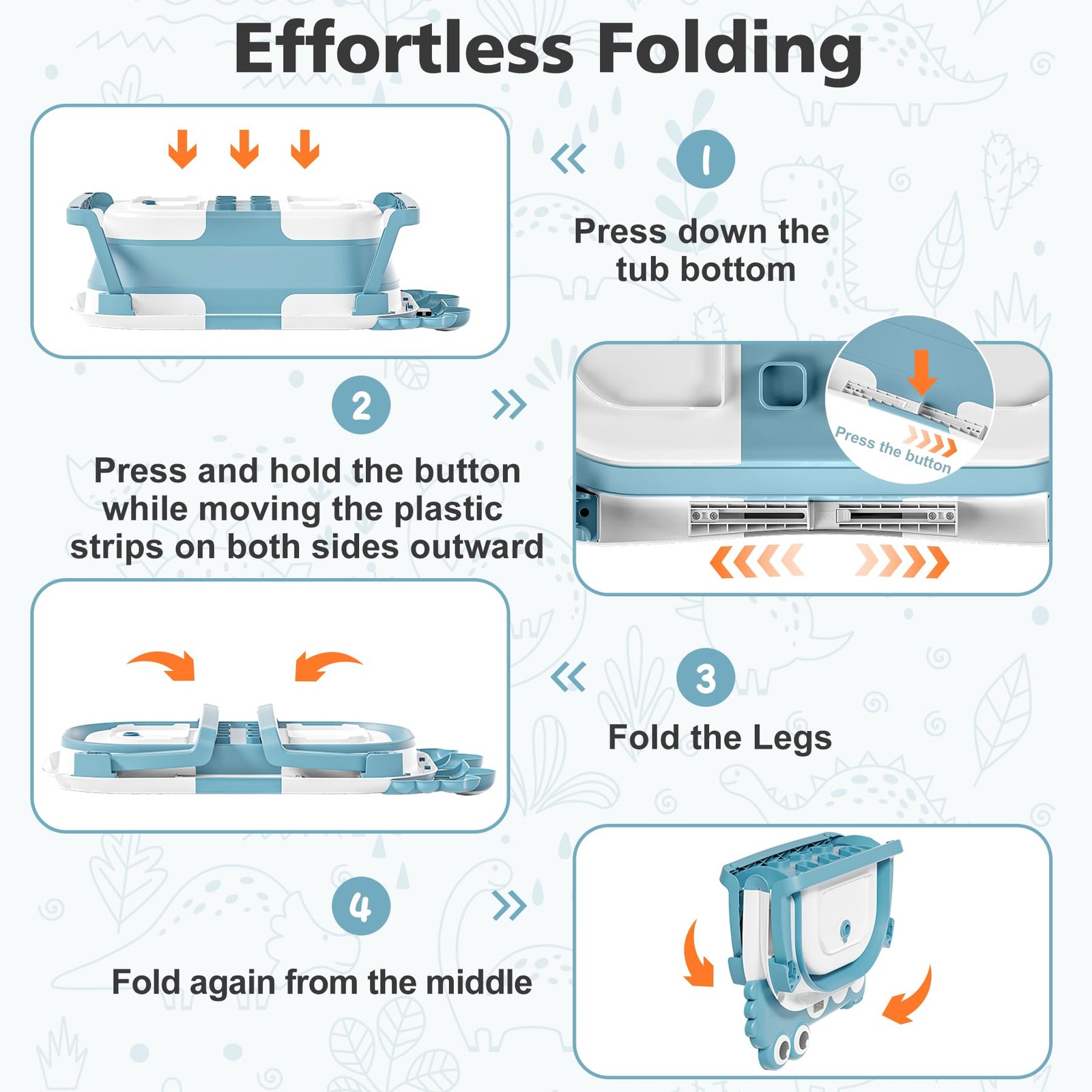 Bañera Azul Portátil Plegable Para Bebe Niño Recien Bacidos Tina De Bañar Regalo