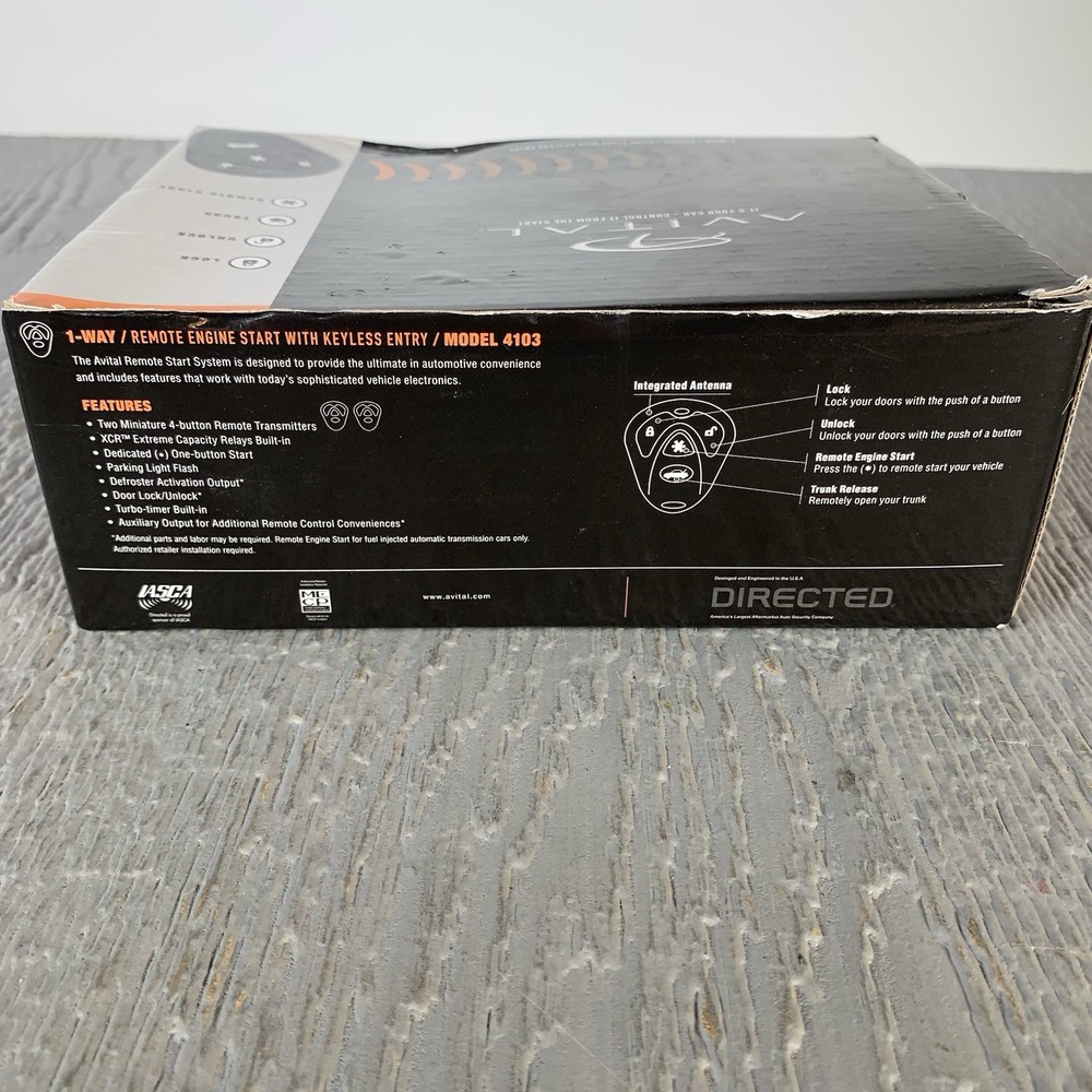 Avital Model 4103 1-Way Remote Engine Start With Keyless Entry, 2 Remotes