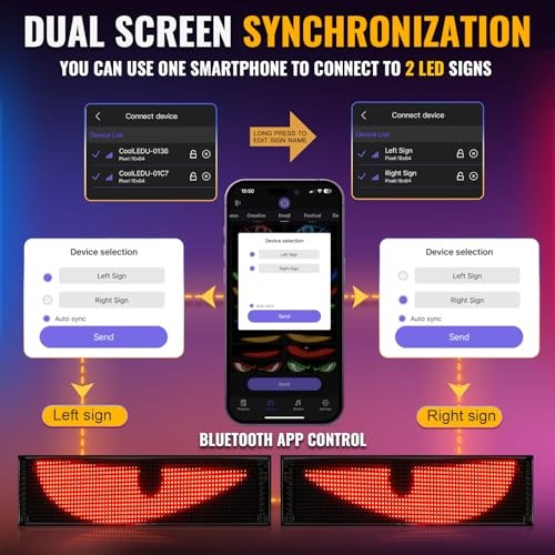 2PCS Synchronized Devil Eyes Light for Truck, 23.4”X4.7” Flex Car Window LED