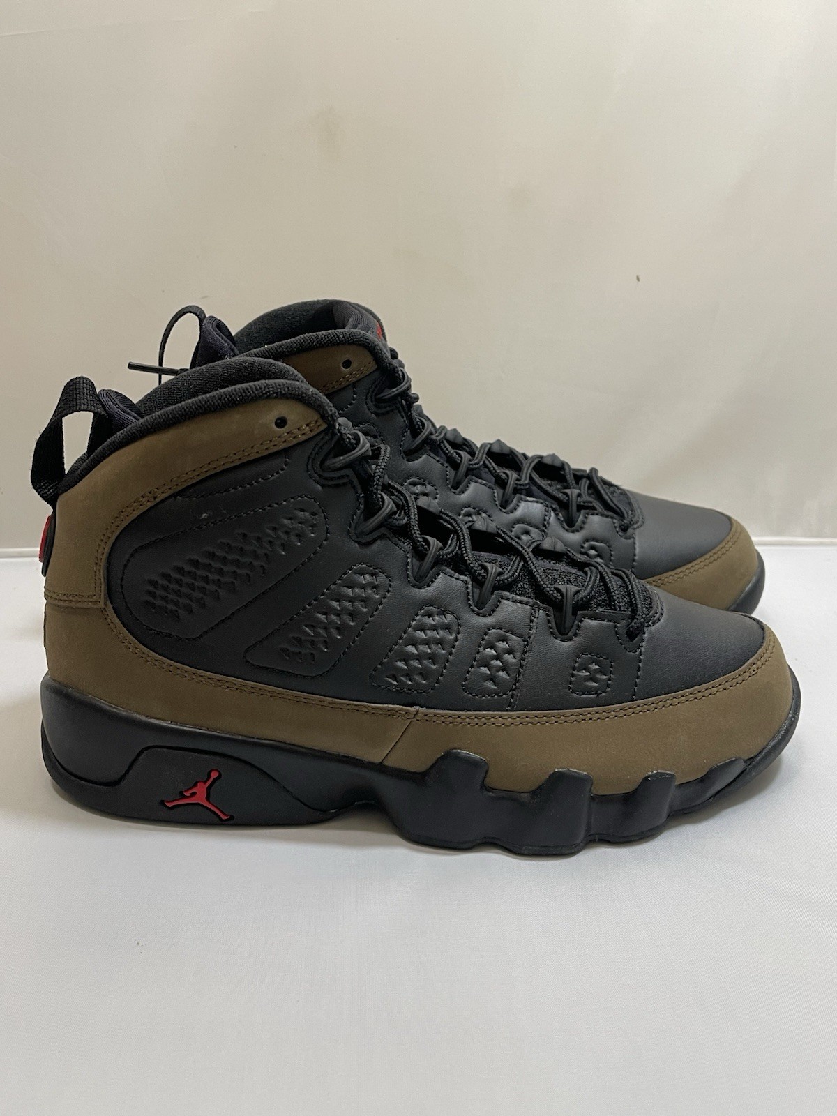 Nike Air Jordan 9 Retro GS Black/True Red Light Olive HV4574-030 Boys Size 7Y