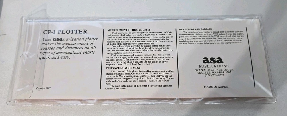CP1 Plotter ASA Publications Copyright 1987 In Original Plastic