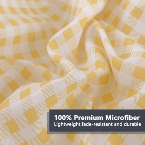 Comforter Set Bedding Comforter Sets, Yellow Grid Bed Queen Yellow Gingham