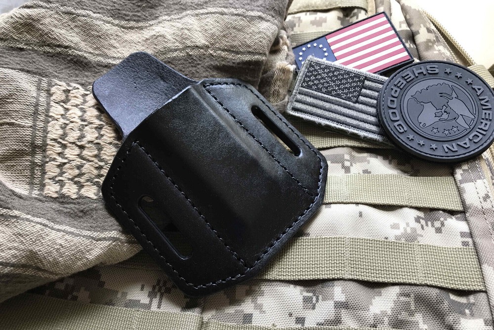 Leather Magazine Holder, Fits Shield .45