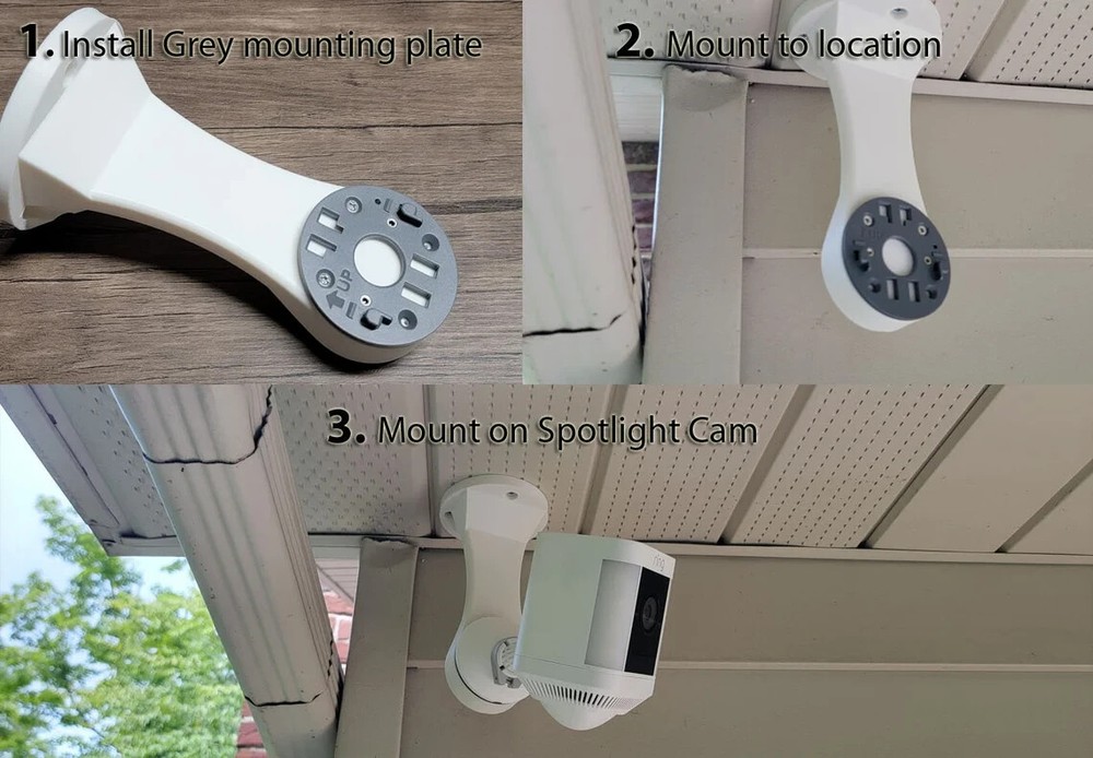 Ring Spotlight Camera Plus Multi-Use Mount Ceiling, Wall, under Eaves