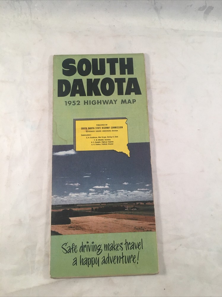 1952 Road Highway Map South Dakota