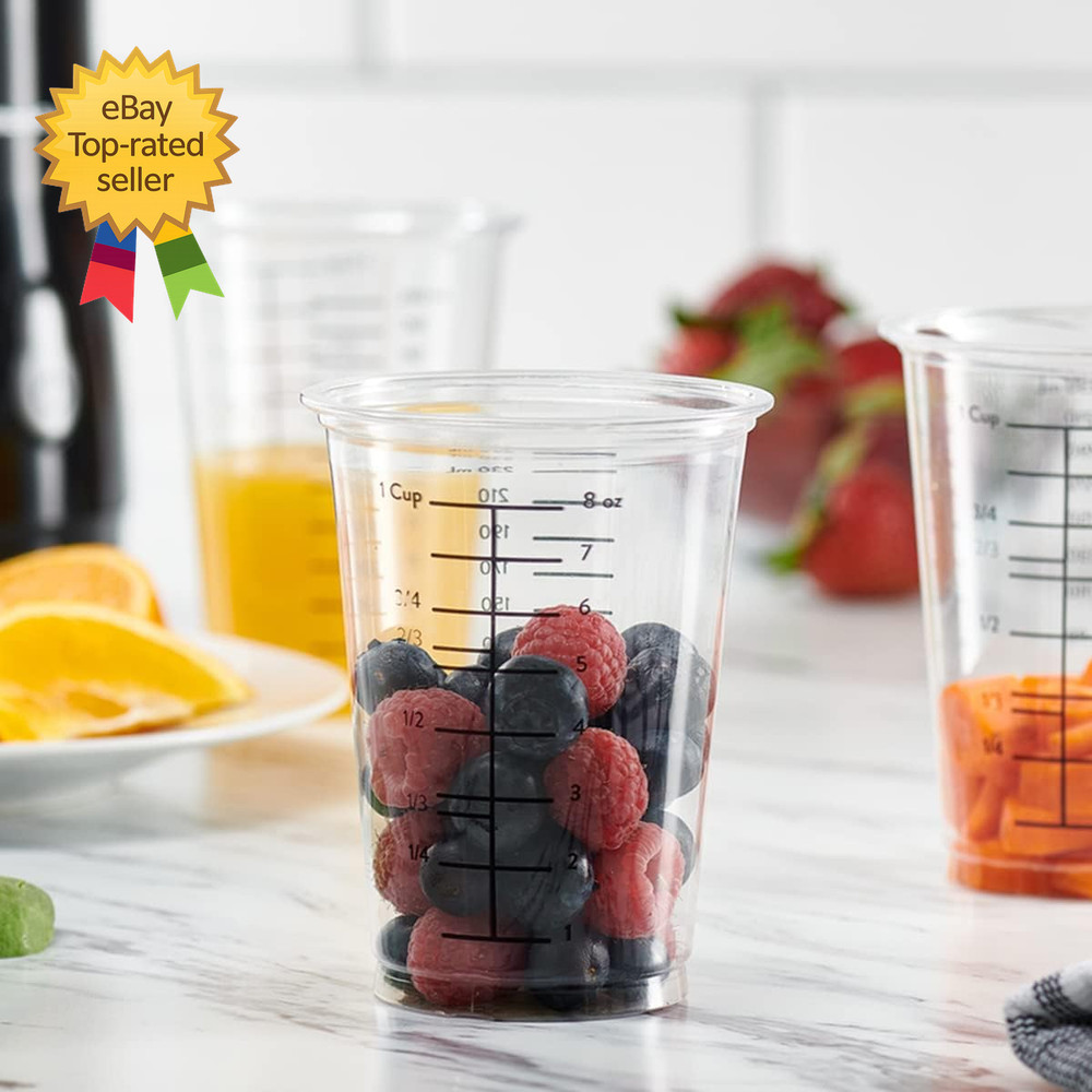 10 Oz Clear Plastic Measuring Cups Disposable Multipurpose Cups for Baking