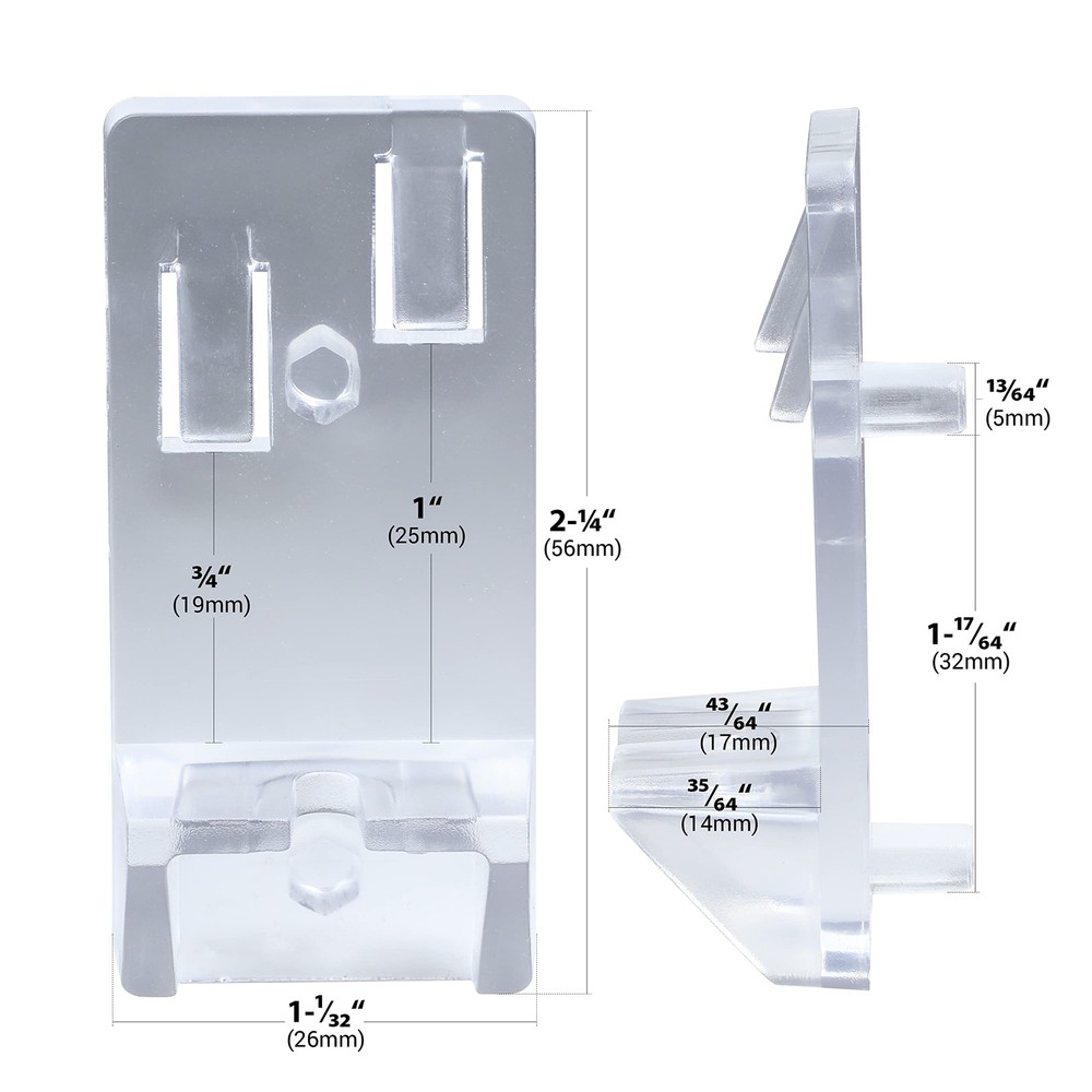 12 Pack Hardware Heavy Duty Polycarbonate Clear Cabinet Locking Shelf Support...