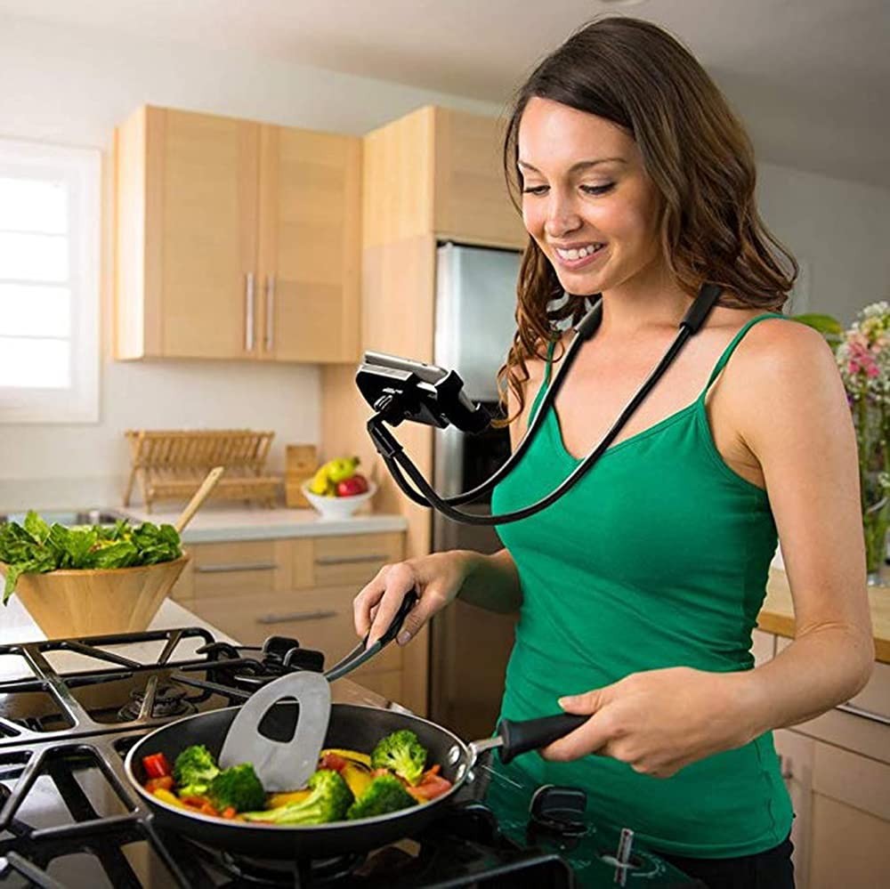 Lazy Cell Phone Holder, Universal Holder for Smart Mobile Black