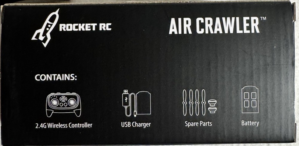 ROCKET RC AIR CRAWLER PALM SIZED HIGH PERFORMANCE DRONE RED-BOX HAS SOME DAMAGE