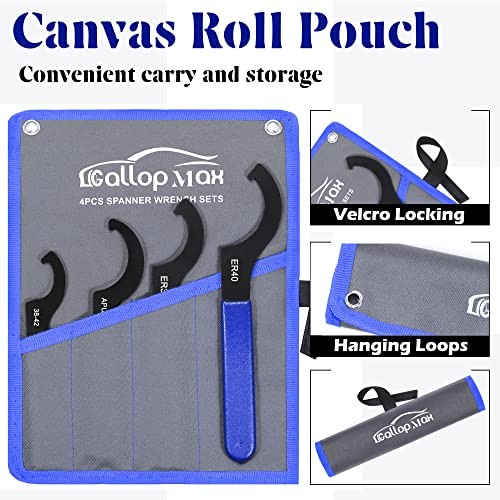 4Pcs Universal Coilover Spanner Wrench Set, Shock Wrench Adjustable 4 pcs Blue