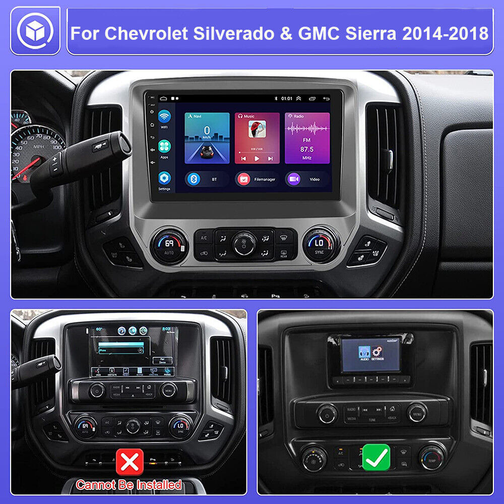 STEREO RADIO GPS ANDROID 12 CARPLAY FOR 2014-2018 CHEVROLET SILVERADO GMC SIERRA