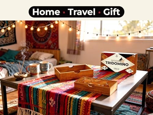 Wooden Triangular Dominoes Set Triangle Tile Game Strategy for Tridominoes