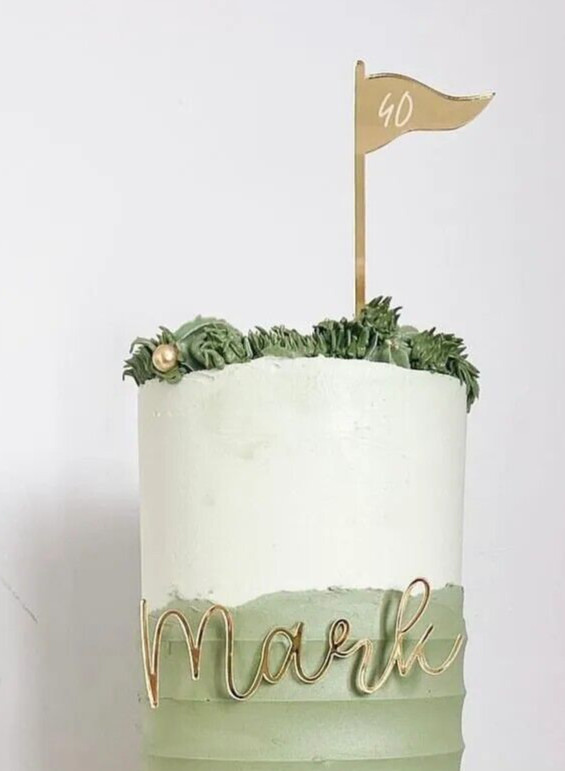 Personalised Golf Cake Topper Acrylic Cake Decorations