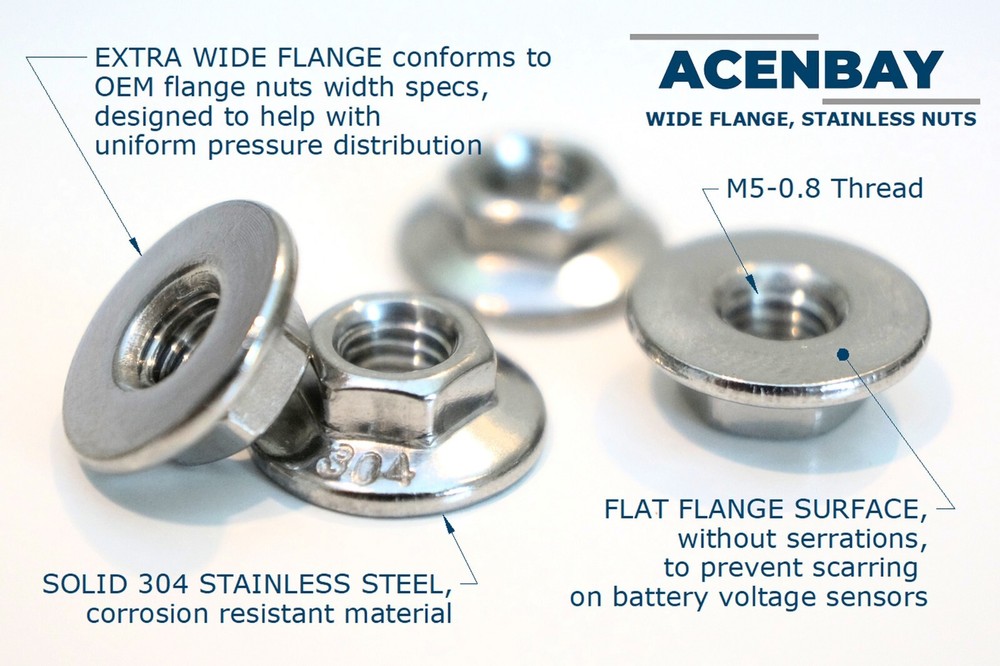 Nickel-Plated, Copper BUS BARS & SS NUTS for Prius C (2012-2019)