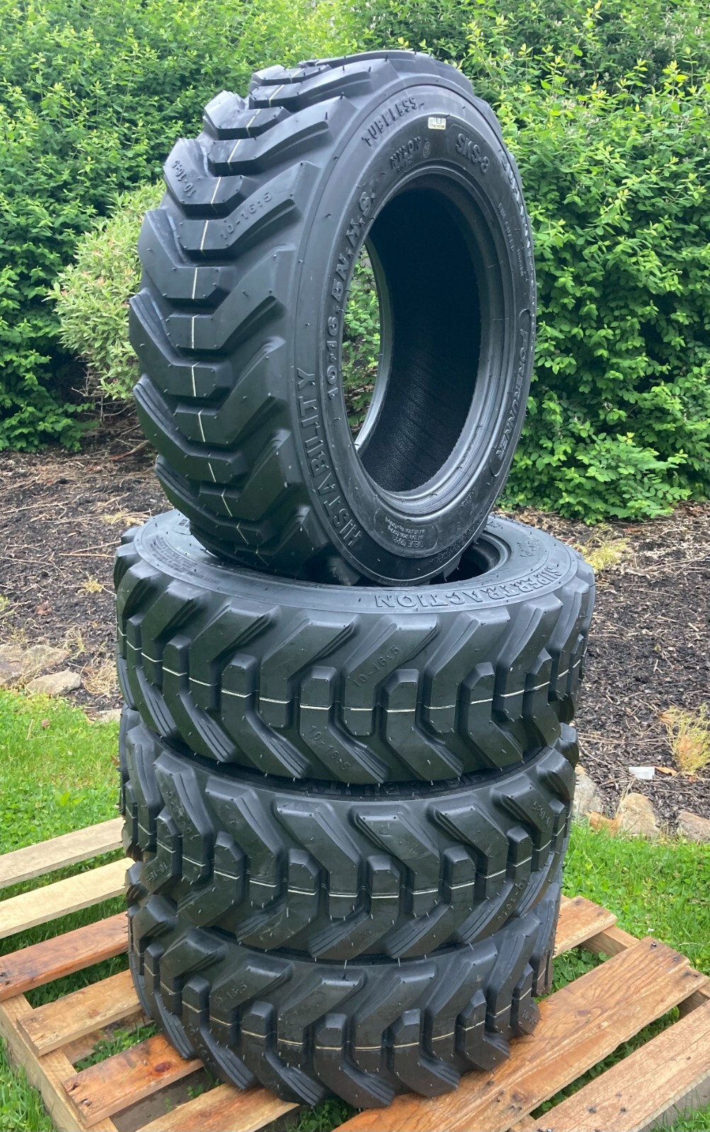 4 -NEW 10-16.5 HD Skid Steer Tires -Forerunner SKS-8- 10X16.5-for John Deere