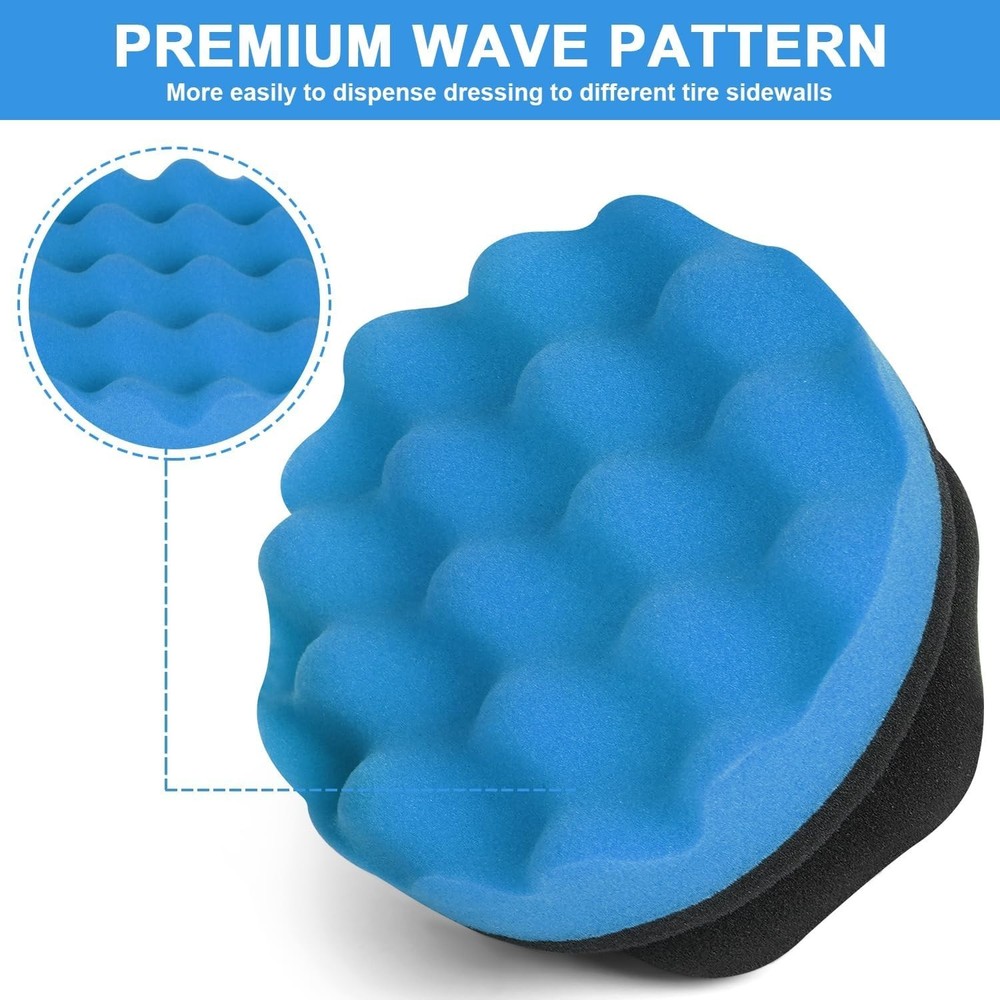 2 Pack Large Tire Shine Applicator Pad, Tire Hex Grip Applicator, Reusable Ca...