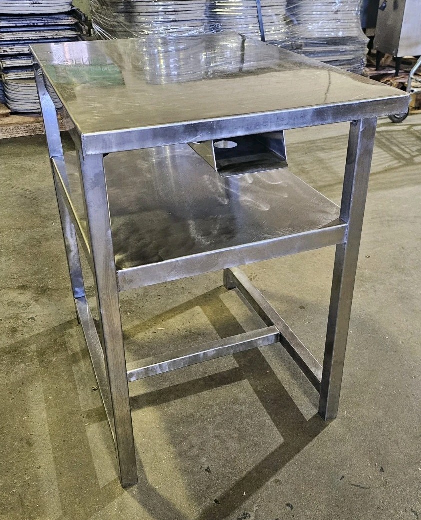 85125 H&K International 19 W x 26.5 D x 28.5" T Stainless French Fry Prep Table