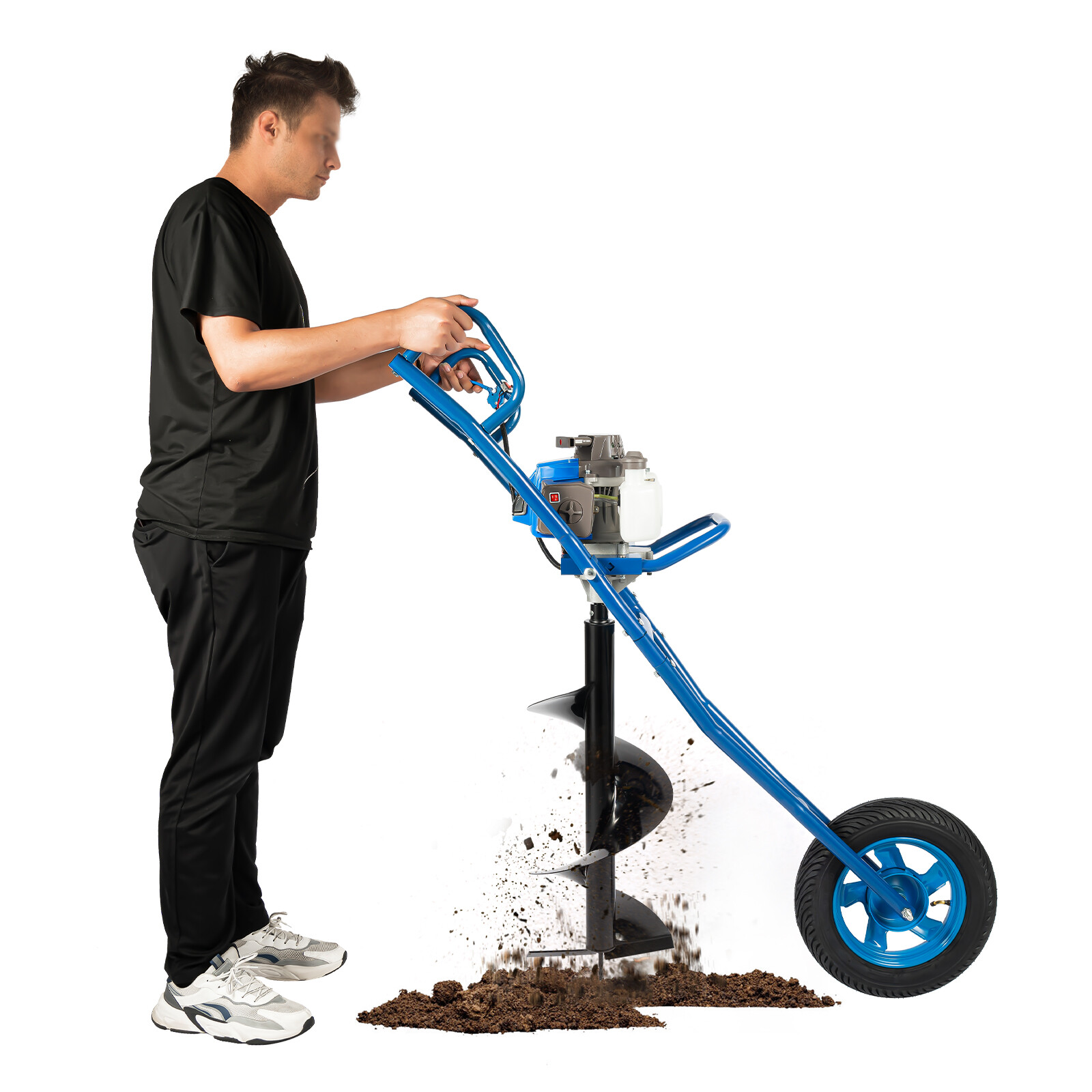 63cc 3hp Gas Powered Post Hole Digger Earth Auger with 12-Inch Bit