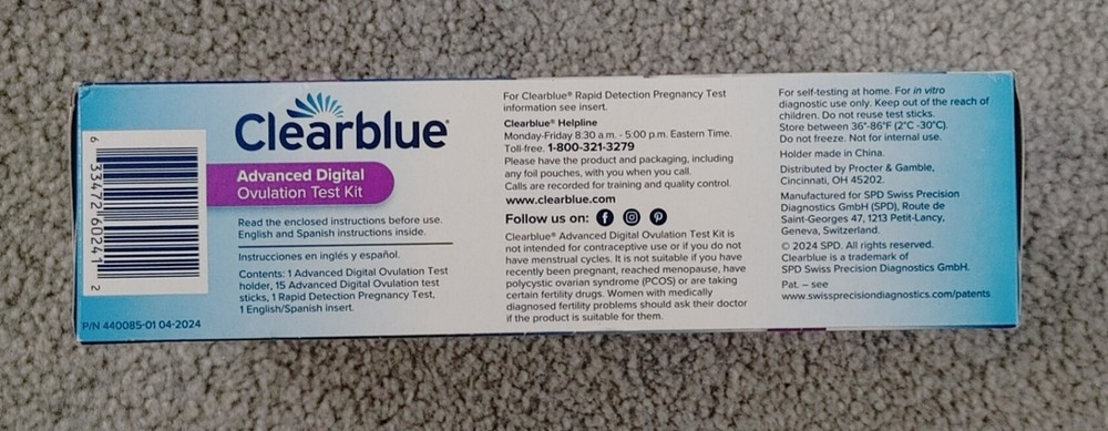 Clearblue Advanced Digital Ovulation Test Kit, 16 Count, EXP 08/14/2027