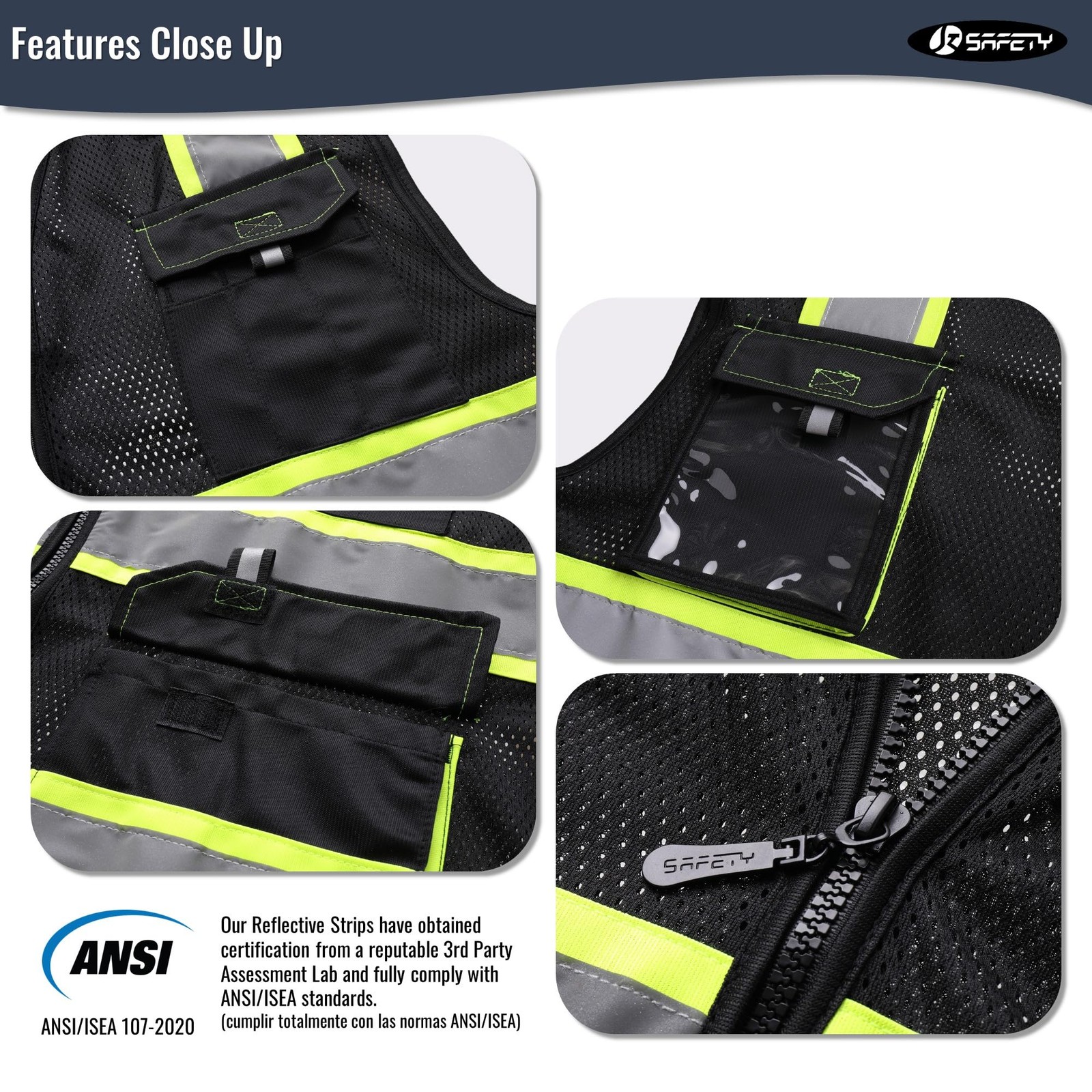 JKSafety Hi Vis Reflective Safety Vest for Men Women New