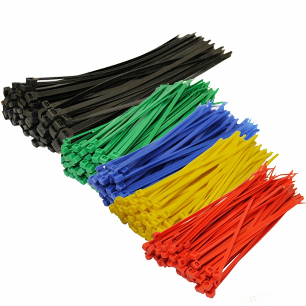500 Pieces 8"& 4" Assorted Size & Color Nylon 18 lbs Cable Zip Ties Self Locking