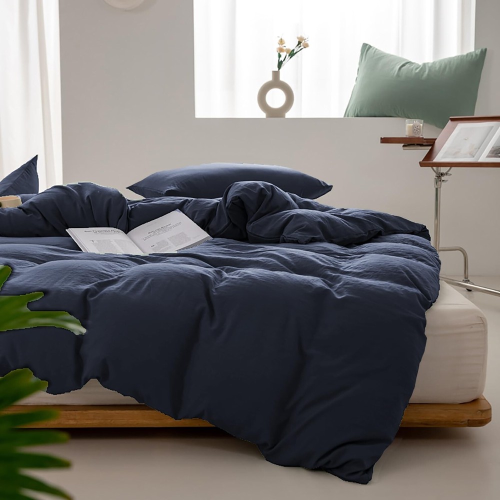 Luxlovery Navy Blue Comforter Set King Size Navy Bedding Comforter Sets Comfy...