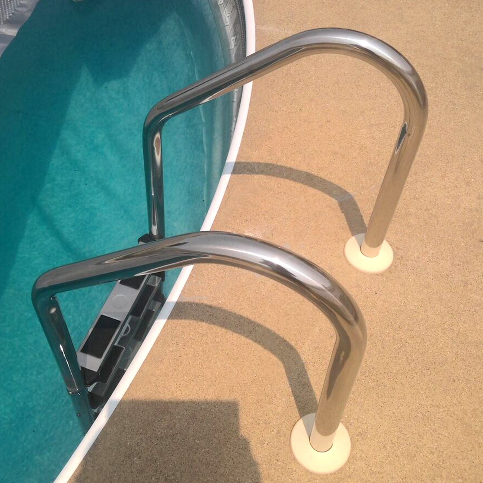 KOJEM Non-Slip 3-Step Stainless Steel Swimming Pool Ladder For In-Ground Pools